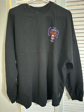Disney Black Long Sleeve Pullover with Purple & Orange Graphic